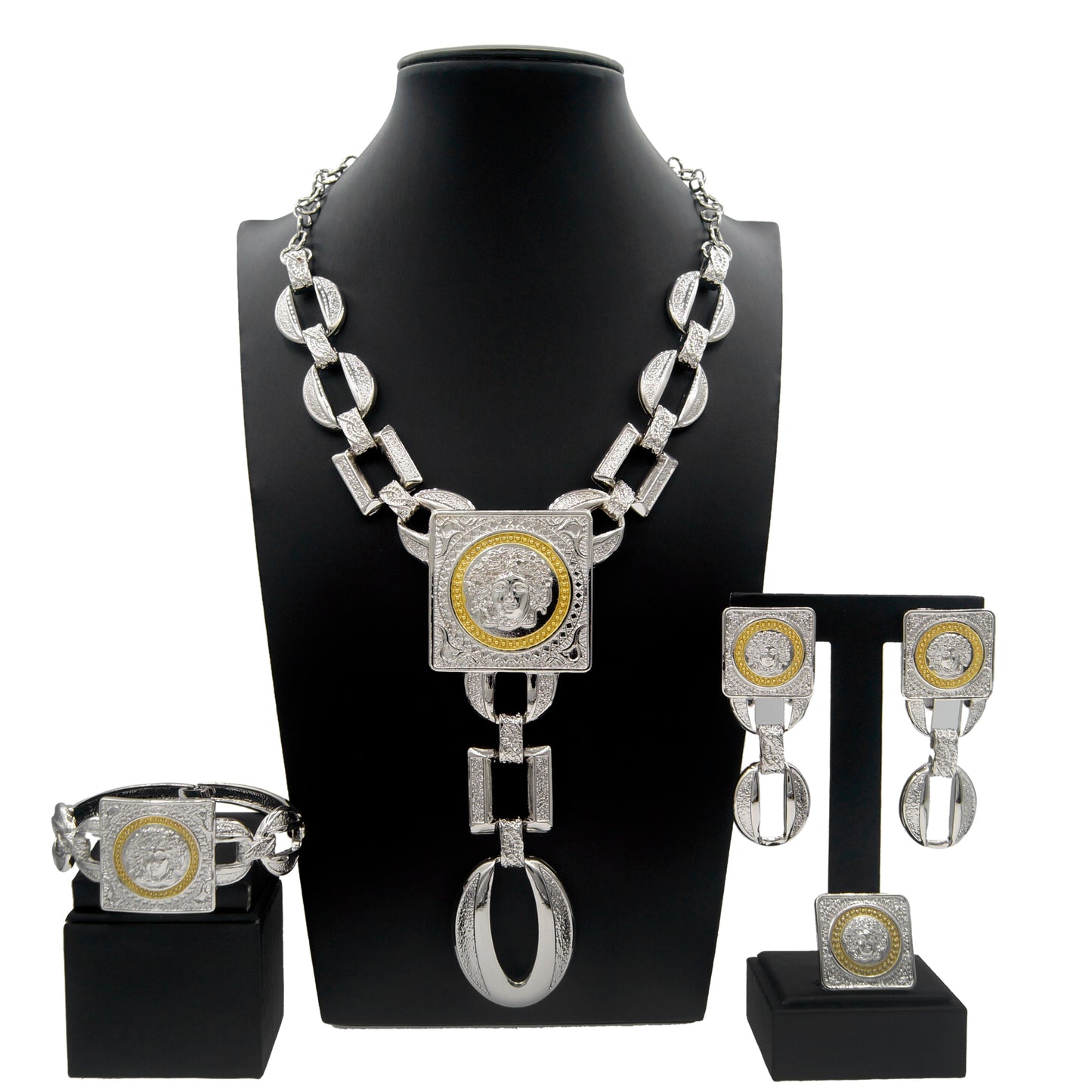 Jewelry Set Face Shape Chain Pendant