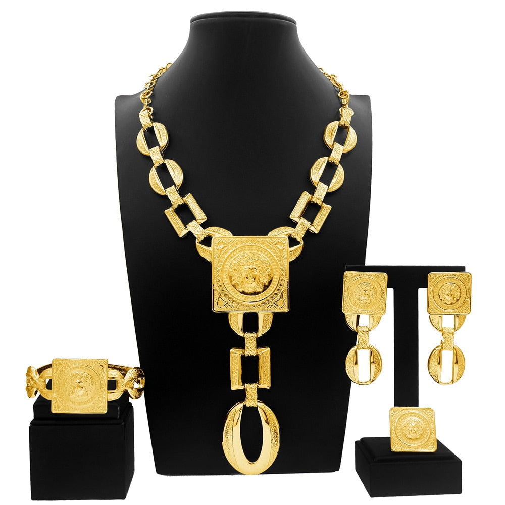 Jewelry Set Face Shape Chain Pendant