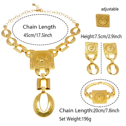 Jewelry Set Face Shape Chain Pendant