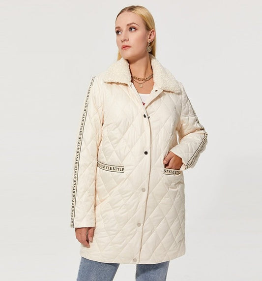 Quilted Jacket with Fur Zipper