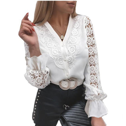 Sexy Shirt Blouse Long Sleeve