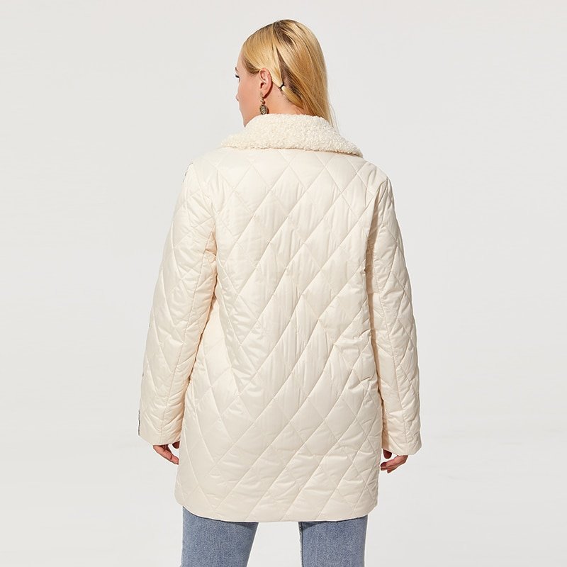 Quilted Jacket with Fur Zipper