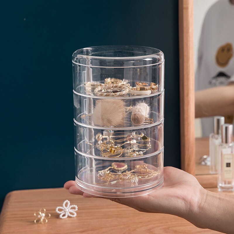 Rotating Jewelry Storage Box Makeup