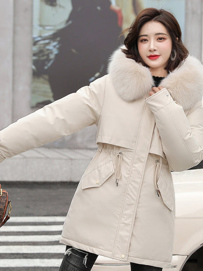 New Winter Jacket Slim with Fur Collar