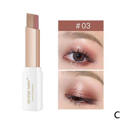 Double Color Glitter Eye shadow Stick Matte