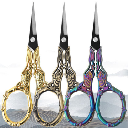 Stainless Steel Sewing Scissors Retro Embroidery