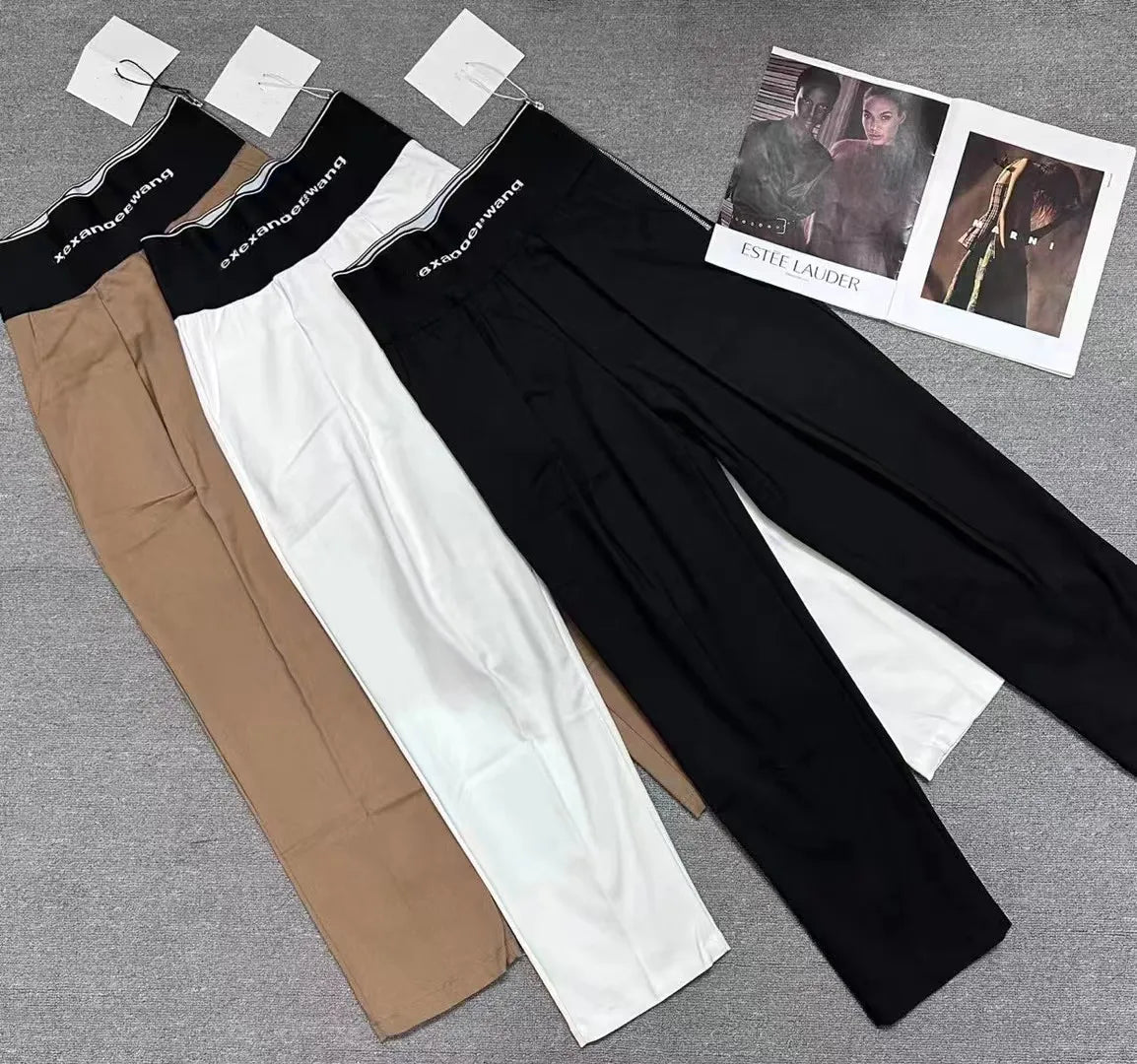 Simple Casual Elastic High Pants