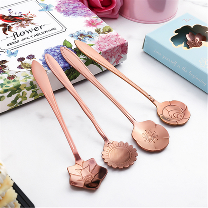 8Pcs Flower Spoon Set Small Teaspoon