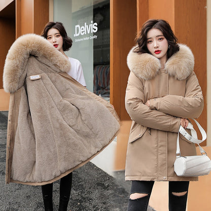 New Winter Jacket Slim with Fur Collar