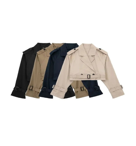 Belt Double Breasted Jacket Coat