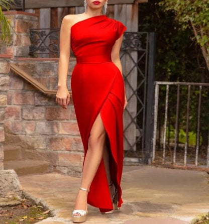 One Shoulder Evening Party Dress