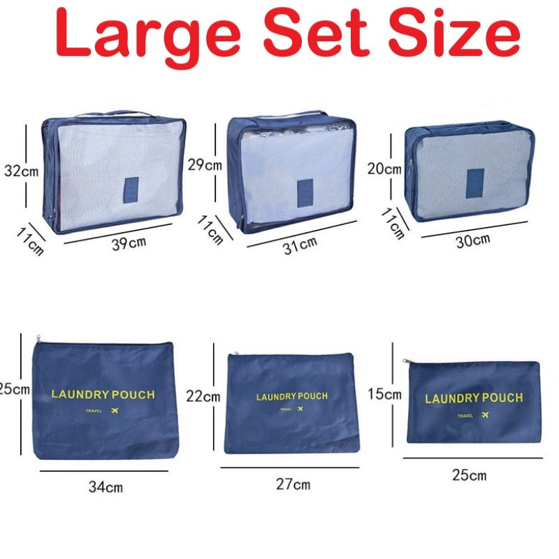 6pcs Travel Storage Organizer Bags Portable