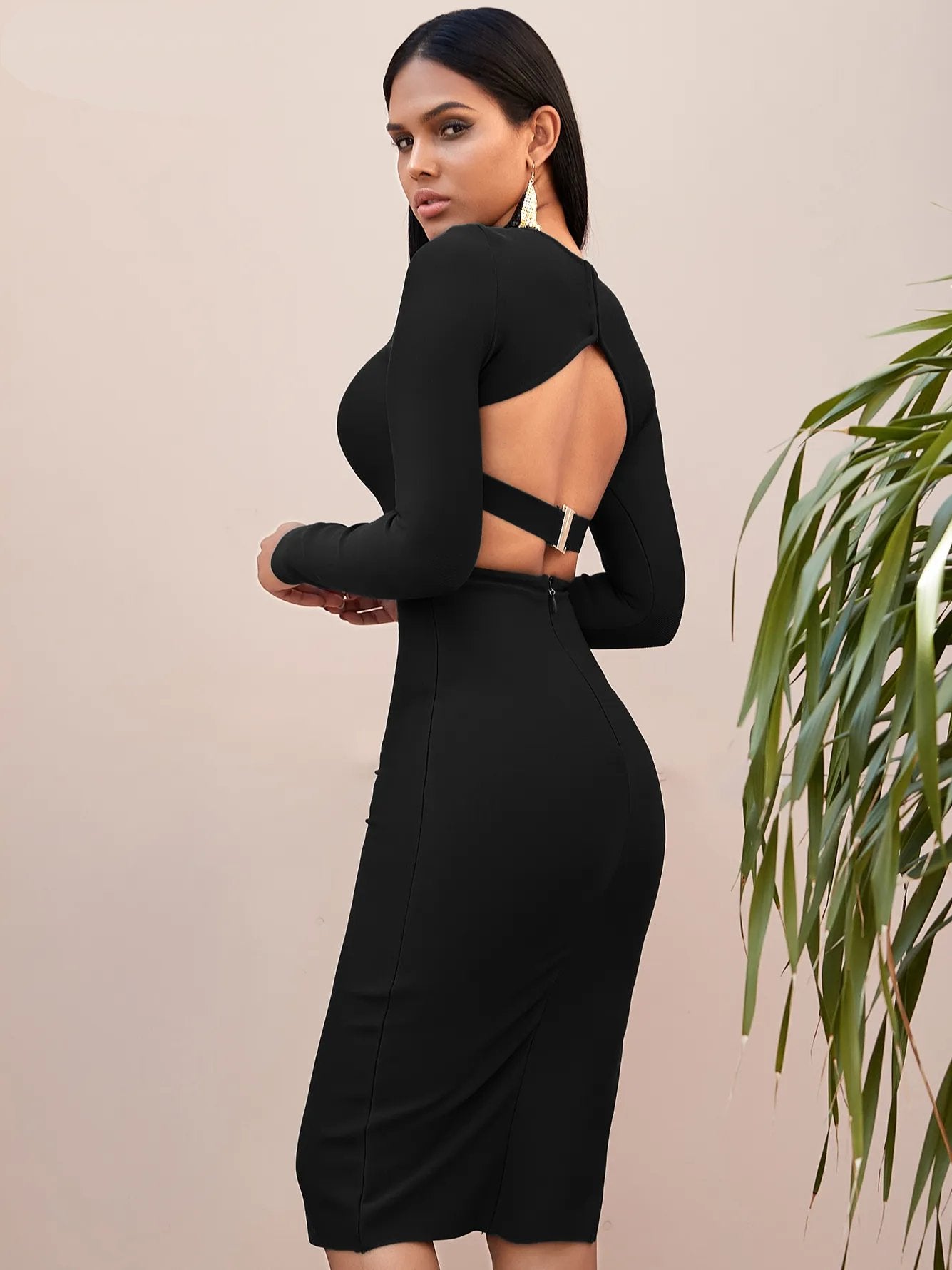 Long Sleeve Runway Bandage Dress