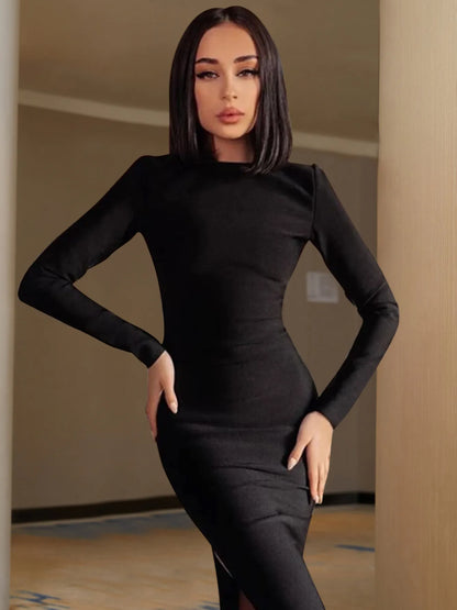 Long Sleeve Runway Bandage Dress